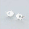 925 Sterling Silver Jewelry Fashion Cute Tiny 1.2cmX0.75cm Hollow Heart Pig Stud Earrings Gift For Girls Kids Lady YEA150