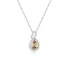 925 Sterling Silver Pendant Necklace Girls Wedding Accessories Women Heart/Teardrop Purple Crystal Jewelry 2020 YNC002