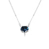 Animal Champagne Crystal Pendant Necklace 925 Sterling Silver Link Chain Necklace Women Ladies Wedding Jewelry YNC034