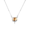 Animal Champagne Crystal Pendant Necklace 925 Sterling Silver Link Chain Necklace Women Ladies Wedding Jewelry YNC034