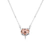 Animal Champagne Crystal Pendant Necklace 925 Sterling Silver Link Chain Necklace Women Ladies Wedding Jewelry YNC034