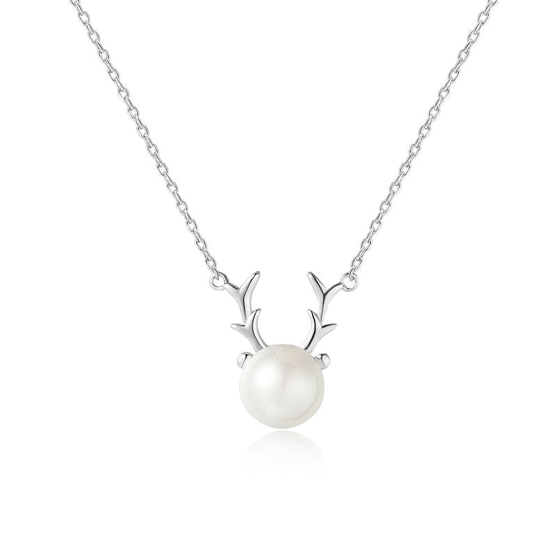 Animal Head High Quality Natural Pearl Pendants Necklace for Women Sterling 925 Silver Woman Chains YNC009