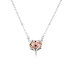 Blue Animal Head Crystal Pendant Necklace 925 Sterling Silver Link Chain Necklace Women Ladies Jewelry Accessories YNC035