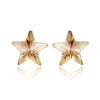 Blue Pentagram Star Svarowsky Crystal 925 Sterling Silver Stud Earrings for Women Wedding Party Small Earrings YEA029