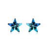 Blue Pentagram Star Svarowsky Crystal 925 Sterling Silver Stud Earrings for Women Wedding Party Small Earrings YEA029