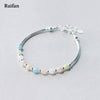 Colorful Adjustable Natural Morganite Ladies Wedding 925 Silver Bracelet Femme Female Bracelets Silver 925 Jewelry YBR009