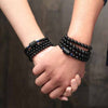 Dragon Phoenix Bracelet Black Obsidian Stone Bead Bracelet for Women Men Transport Lucky Jade Jewelry YBR094