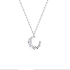Drop Shipping 925 Sterling Silver Chain Necklaces Moon Shape CZ Pendant Necklaces Jewelry Collar Colar de Plata YNC046