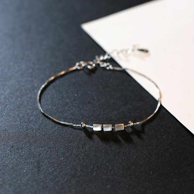 Elegant 925 Silver Woman Bracelets Lucky Charm Slim Chain Bracelet Ladies Adjustable Bracelet for Girls Ankle YBR038