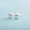 Elegant Round Shape White Pearls Stud Earrings for Women 925 Sterling Silver Small Earrings Fine Jewelry Best Gift YEA184
