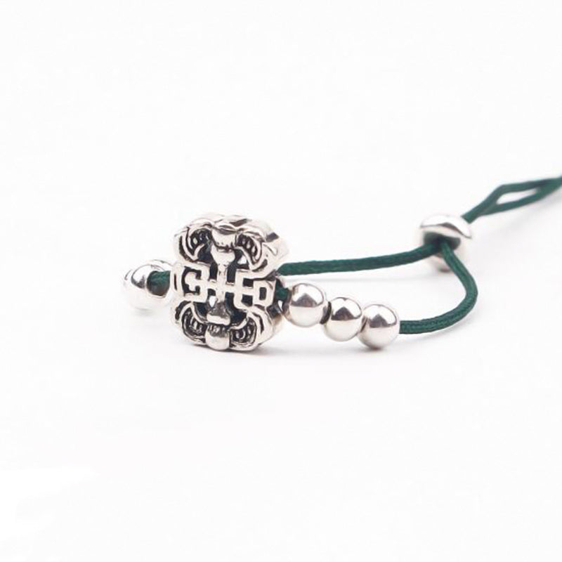 Ethnic Female Ankle Bracelet 925 Sterling Silver Lucky Charm Rope Bracelets On The Leg Amulet Jewelry for Women YBR023