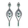 Ethnic Turquoise/Cubic Zirconia/Glass Drop Earrings for Women Black Color 925 Sterling Silver Earrings 2020 Gift YEA162