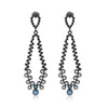 European Black 925 Sterling Silver Long Drop Earrings Turquoise Cubic Zirconia Bohemia Earrings for Women Female YEA159