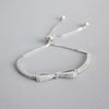 Fashion Box Chain Bowknot Shape 100% 925 Sterling Silver Bracelet Ladies Cubic Zircon Bracelet for Girls Women YBR057