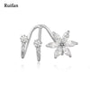 Flower Shape Clear Cubic Zircon Single 925 Sterling Silver Clip Earrings for Women Female Christmas Jewelry Gifts YEA003