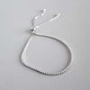 Genuine 925 Sterling Silver Ladies Cubic Zircon Bracelet for Women Girls Fashion Box Chain Bracelets Jewelry Gifts YBR060