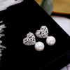 Heart Pink/Clear CZ 925 Sterling Silver Pin Stud Earrings for Women Ladies Pearl Engagement Piercing Earrings YEA079