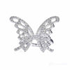 High Quality Fashionable Unique Adjustable Micro Paved Shining CZ Butterfly Silver 925 Ring Party Jewelry YRI011
