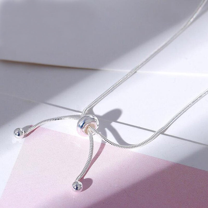 Hot Sale 100% 925 Sterling Silver Bowknot Pendant Choker Necklace Women Authentic Sterling Silver 925 Jewelry YNC058