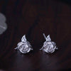 Korean Rose Shape Gold/Rose Gold/Silver 925 Jewelry Ladies 100% 925 Sterling Silver Stud Earrings for Women Party YEA100