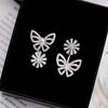 Lovely Daisy Butterfly Clear Yellow Earrings CZ 925 Sterling Silver Stud Earrings for Women Ladies Party Jewelry YEA076