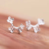 Lovely Flower / Branch Real 925 Sterling Silver Stud Earrings for Women Girl Children Small Earrings Fine Jewelry YEA154