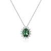 Luxury Purple Crystal Pendant Necklace 100% 925 Sterling Silver Choker Chain Necklace Women Wedding Party Jewelry YNC022