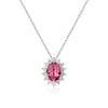 Luxury Purple Crystal Pendant Necklace 100% 925 Sterling Silver Choker Chain Necklace Women Wedding Party Jewelry YNC022