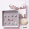 One Week 5 pairs/set Small Stud Earrings Set with Box 2020 Women's Earring 925 Sterling Silver Earrings with Stone YJS004