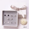 One Week 5 pairs/set Small Stud Earrings Set with Box 2020 Women's Earring 925 Sterling Silver Earrings with Stone YJS004