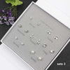 One Week 7 pairs/set Small Stud Earrings Set with Box 2020 Women's Earring 925 Sterling Silver Earrings with Stone YJS005