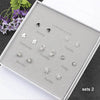 One Week 7 pairs/set Small Stud Earrings Set with Box 2020 Women's Earring 925 Sterling Silver Earrings with Stone YJS005