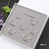 One Week 7 pairs/set Small Stud Earrings Set with Box 2020 Women's Earring 925 Sterling Silver Earrings with Stone YJS005