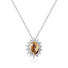 Oval Pink Crystal Pendant Necklace Ladies 925 Sterling Silver Chain Necklace Women Fashion Jewelry Accessories YNC023