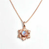 Palace Retro Fashion Moonstone Gemstone Pendant Necklace 925 Sterling Silver Rose Gold Flower Choker Necklaces YNC072