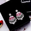 Pink Clear CZ Chandelier Tassel Ladies 925 Sterling Silver Pin Drop Earrings Bohemian Piercing Earrings for Women YEA062