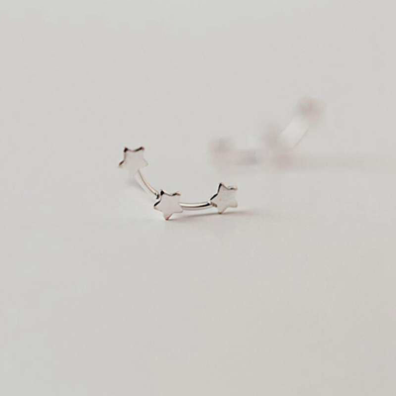Promotion Wholesale Stars Shape 100% 925 Sterling Silver Stud Earrings for Women Girls Small Earrings Fine Jewelry YEA137