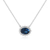 Purple Rhinestone Crystal Pendant Necklace Female Choker 925 Sterling Silver Chain Necklace Women Ladies Jewelry YNC026