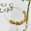 Radiation Protection Natural Stone Gold Tiger's Eye Bracelet Ladies 100% 925 Sterling Silver Woman Bracelets Gift YBR073