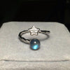 Real 925 Sterling Silver Adjustable Natural Labradorite Ring for Women Blue Light Moonlight Stone Fine Jewelry YRI019