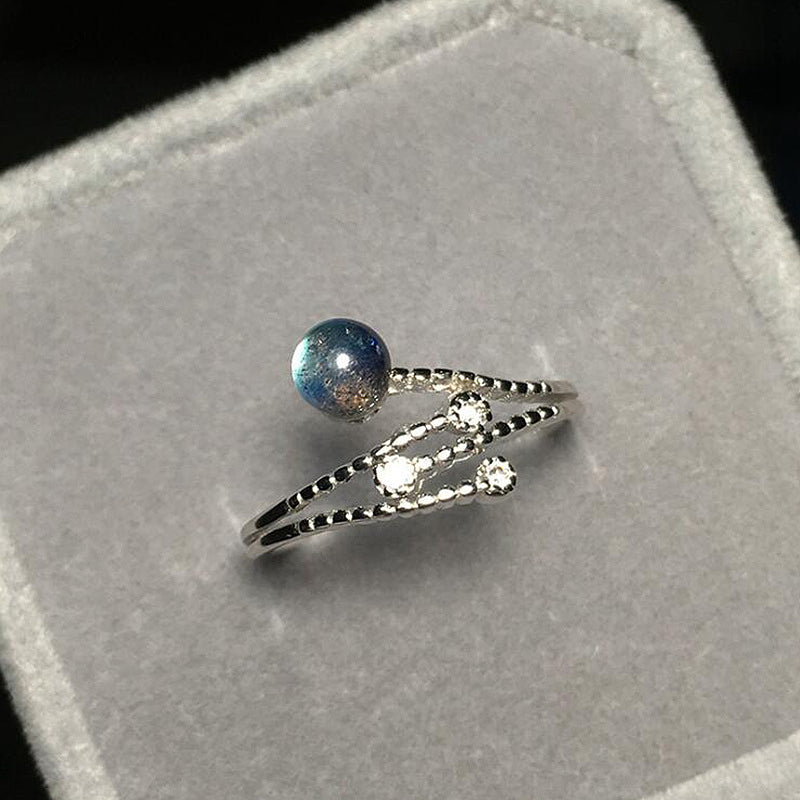 Real 925 Sterling Silver Rings Natural Moonstone Ring for Women Wedding Party Jewelry Best Gift for Girlfriend YRI038