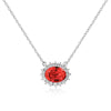 Red Crystal Pendant Necklace 925 Sterling Silver Chain Necklaces & Pendants for Women Ladies Jewelry Accessories YNC027