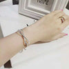 Romantic Bow Shape 925 Sterling Silver Bracelets & Bangles Adjustable Women's Open Charm Bracelet Jewelry Gifts YBR091