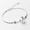 Square Shape Clear/Aurora Color Austrian Crystal Bracelets for Girls 100% 925 Silver Bracelet Ladies Party Jewelry YBR048