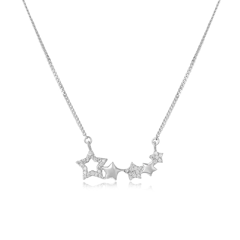 Stars CZ Zircon Pendants Necklaces 925 Sterling Silver Collar Necklace Pendants for Women Choker Party Jewelry YNC010