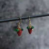 Strawberry Natural Green Chalcedony Ear hook 925 Sterling Silver Women's Long/Short Hanging Drop Earrings Jewelry YEA210