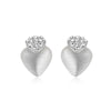 Sweet Heart Shape White Opal Cubic Zircon Silver 925 Earrings for Women Christmas Jewelry Female Stud Earrings YEA026