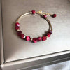 Sweet Rose Red Natural Stone Tiger's Eye Bracelet Ladies Gold Color 100% 925 Sterling Silver Bracelets for Women YBR070