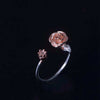 Sweet Rose Shape Rose Gold/Gold/Silver Rings Adjustable 100% 925 Silver Rings for Women Open Ring Birthd Gifts YRI100