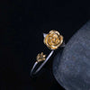 Sweet Rose Shape Rose Gold/Gold/Silver Rings Adjustable 100% 925 Silver Rings for Women Open Ring Birthd Gifts YRI100